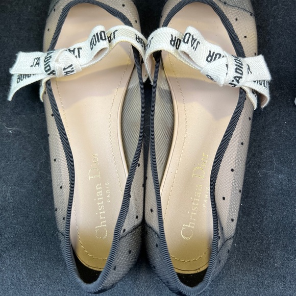 (SOLD) J’ Dior Black Mesh Ballerina Flat Size 39 - Picture 3 of 7